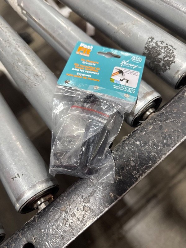 Photo 1 of Kenney Fast Fit 5/8" No Measure Curtain Rod Brackets, Matte Black