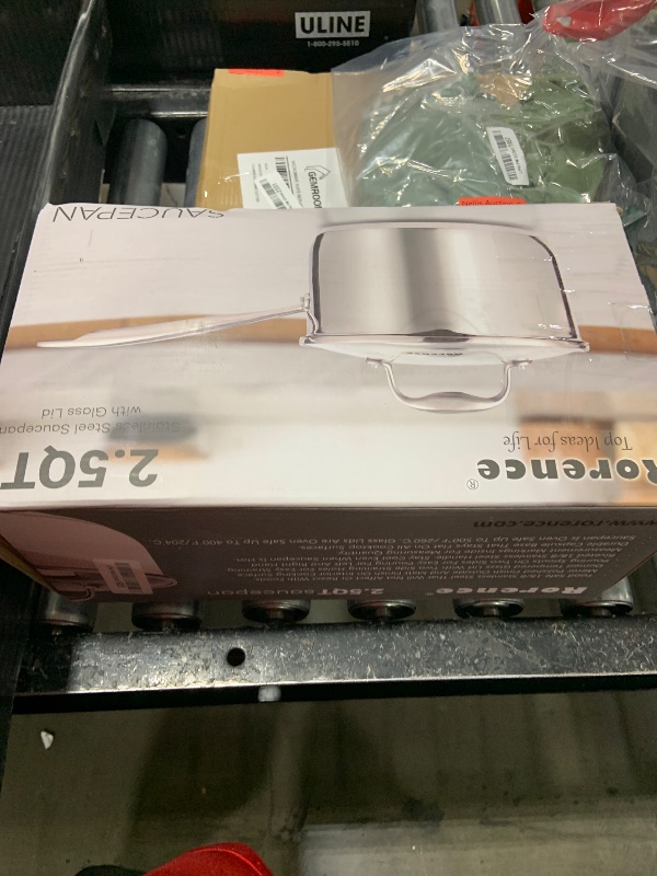 Photo 1 of Rorence Stainless Steel Sauce pan: Saucepan with Pour Spouts, Capsule Bottom & Tempered Glass Lid - 2.5 Quart