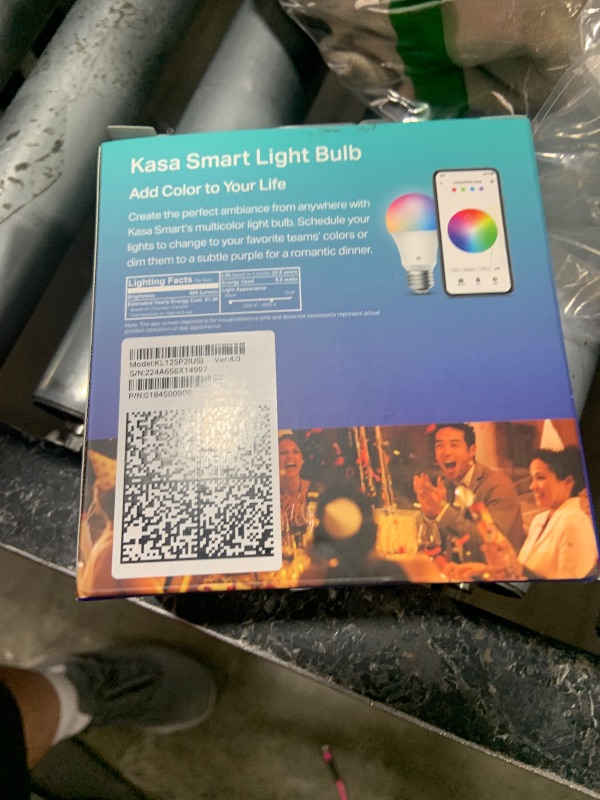 Photo 1 of Kasa Smart Light Bulbs, Full Color Changing Dimmable Smart WiFi Bulbs Compatible with Alexa and Google Home, A19, 60 W 800 Lumens,2.4Ghz only, No Hub Required, 2-Pack (KL125P2), Multicolor