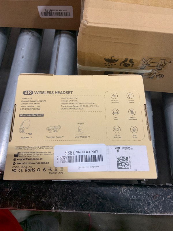 Photo 1 of Trucker Bluetooth Headset, Wireless Headset with Mic, Bluetooth Headsets with Dual Noise Cancelling Microphone & Mute Button, 55Hrs Working Time PC Headsets for Cell Phones, Computer, Truck Driver