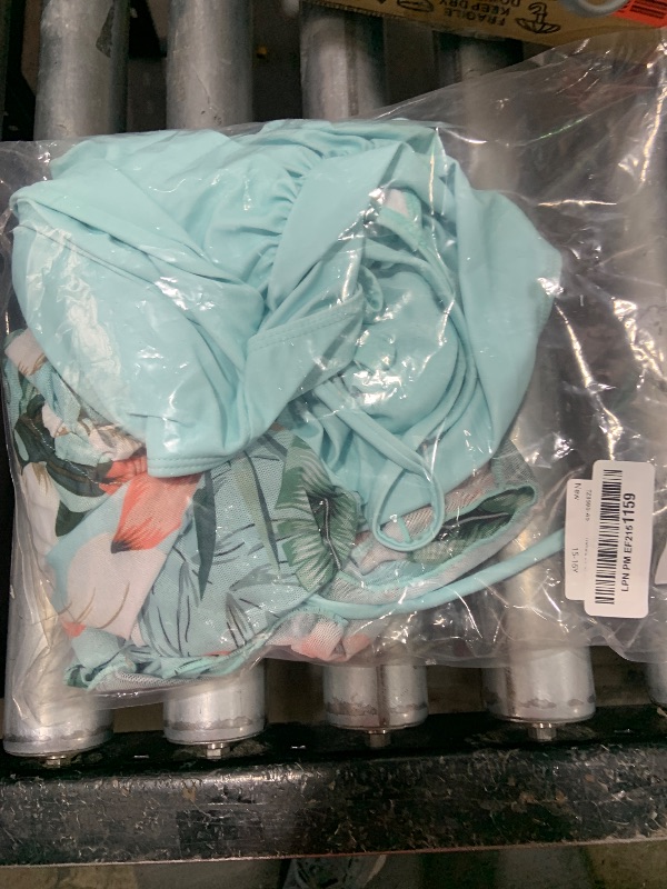 Photo 1 of Dearnow Girls Swimsuits Size 14-16 One Piece Control Front Cross Ruched Tie Back Mint Green Solid Color Adjustable Straps Bathing Suit Swimwear with Drawstring Cover Up