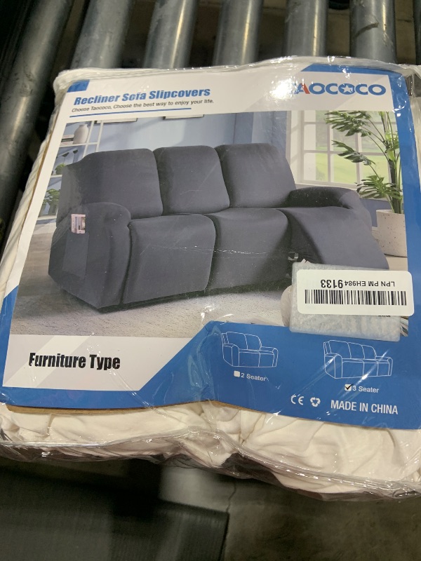 Photo 1 of TAOCOCO Recliner Sofa Slipcover, 3 Pieces Polyester Fabric Stretch Sofa Covers for 3 Seat Reclining Couch, Soft Washable Furniture Protector with Pockets (3 Seat, Milk White)