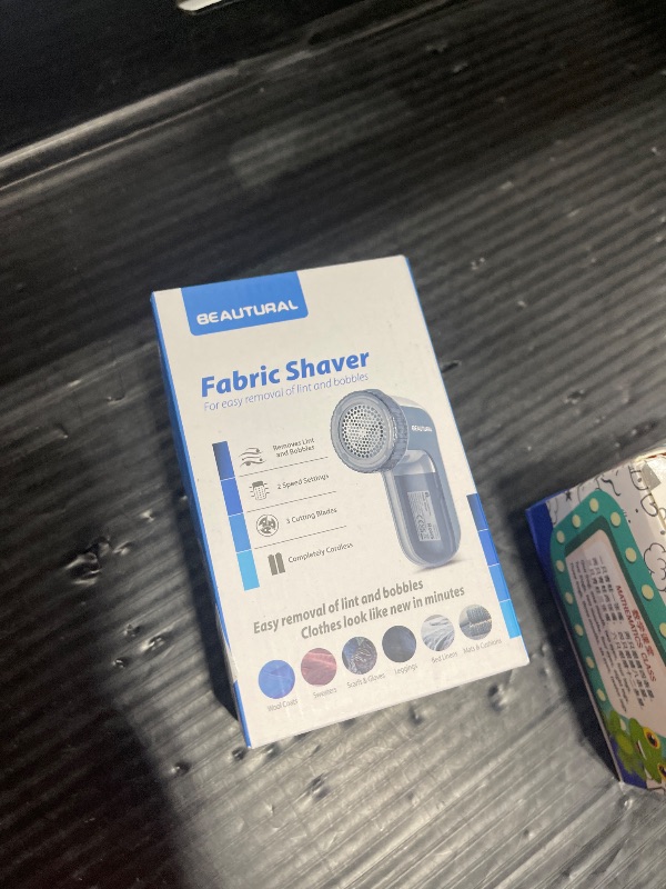 Photo 1 of BEAUTURAL Fabric Shaver and Lint Remover, Sweater Defuzzer with 2-Speeds, 2 Replaceable Stainless Steel Blades, Battery Operated, Remove Clothes Fuzz, Lint Balls, Pills, Bobbles Gray