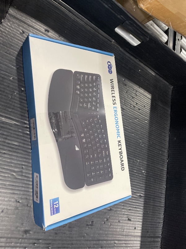 Photo 1 of QUASIO Ergonomic Wireless Keyboard, Wave Keys Bluetooth/2.4G Split Design Ergo Wireless Keyboard with Cushioned Palm Rest, Multi-Device, Rechargeable, for Multi-OS, Windows/Mac/Android