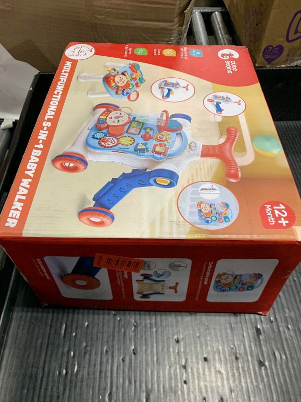 Photo 1 of CUTE STONE 5 in 1 Walker for Baby Boy, Sit to Stand Push Walker with Activity Center Learning to Walk, Early Push Walking Toys Gift for Toddler Infant Blue