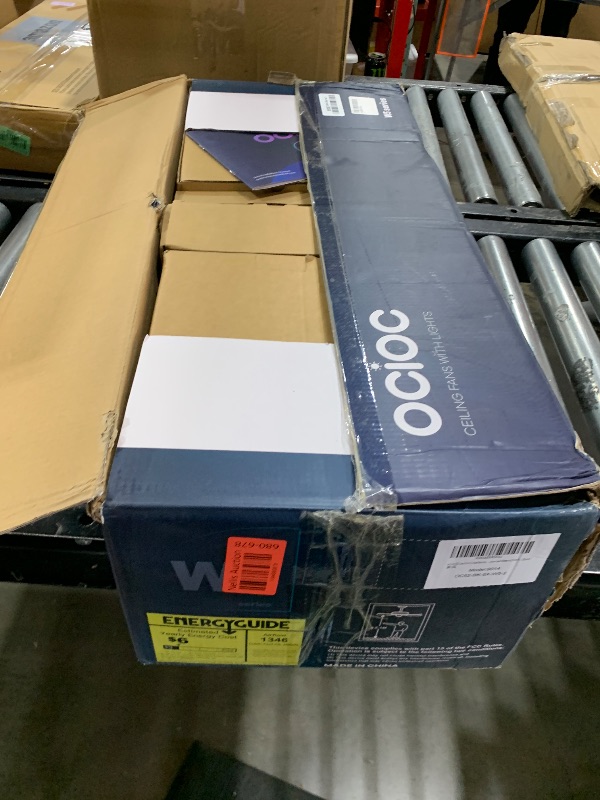 Photo 1 of ocioc 52 inch Ceiling Fans with Lights, Large Air Volume Ceiling Fans with Reversible Quiet DC Motor and Remote 2 Pack?Black?