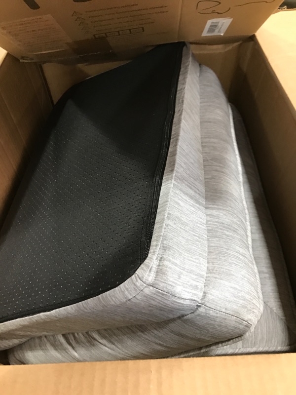 Photo 1 of COZY KISS Cooling Dog Bed, Orthopedic Foam Dog Bed with Sides, Removable Cover & Waterproof Lining and Nonskid Bottom, Comfortable Pet Beds for Medium Dogs, Grey (36" L x 27" W x 6.5" Th)