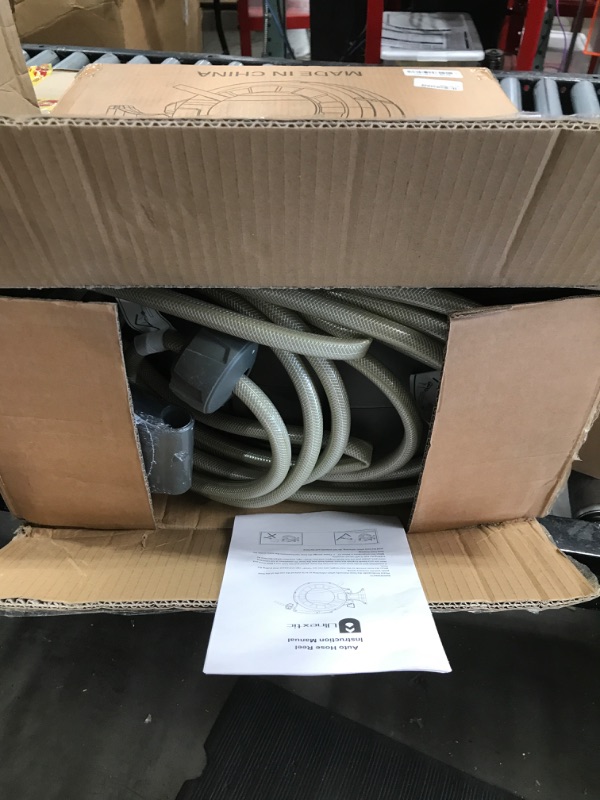 Photo 1 of Retractable Garden Hose Reel, 1/2 in x 100 ft Wall Mounted Hose Reel, 10-Pattern Spray Nozzle, Any Length Lock/Slow Return System/Wall Mounted/180°Swivel Bracket
