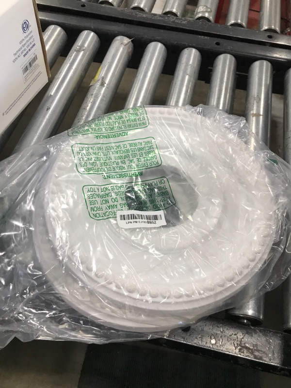Photo 1 of EIFHYT 2 Pack Moldeds PU Ceiling Medallions for Light Fixtures and Ceiling Fans, 12.5" OD x 4" ID x 1-3/8 "P White (Fits Canopies up to 5-1/2")