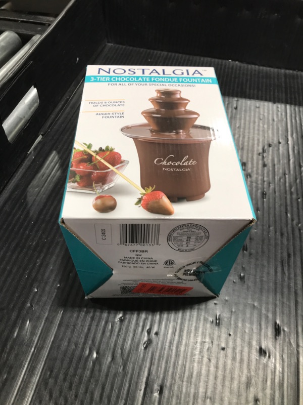 Photo 1 of Nostalgia 3 Tier Electric Chocolate Fondue Fountain Machine for Parties - Melts Cheese, Queso, Candy, and Liqueur - Dip Strawberries, Apple Wedges, Vegetables, and More - 8-Ounce - Brown
