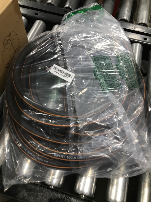 Photo 1 of Giraffe Tools Garden Hose 30ft x 5/8", Custom Length, Heavy Duty, No Kink, Flexible, Rubber Garden Hose, Leakproof Water Hose with Male to Female Fittings, 600 Burst PSI