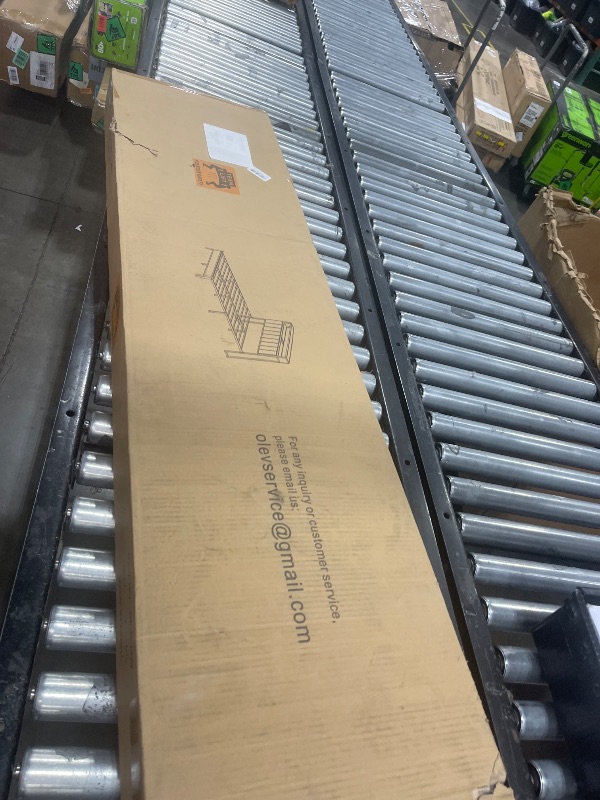 Photo 1 of OLEVS Queen Bed Frame Metal Platform Bed Queen Size with 2-Tier Storage and LED Light Headboard