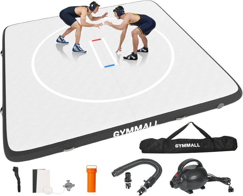 Photo 1 of Wrestling Mat Inflatable 5FT/10FT/13FT, Foldable 4" Thick Jiu Jitsu Mats for Home Outdoor Indoor, Waterproof PVC Mat for Gymnastics, Water Yoga, PE Training, BJJ, MMA, Grappling, Judo, Boxing
