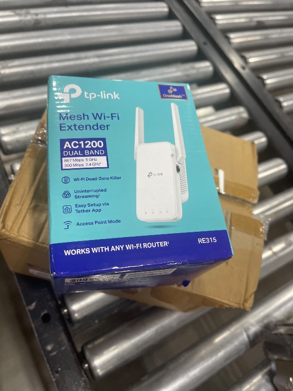 Photo 1 of TP-Link AC1200 WiFi Extender, 2025 Wirecutter Best WiFi Extender, 1.2Gbps home signal booster, Dual Band 5GHz/2.4GHz, Up to 1600 Sq.ft and 32 Devices, EasyMesh Compatible, One Ethernet Port (RE315)