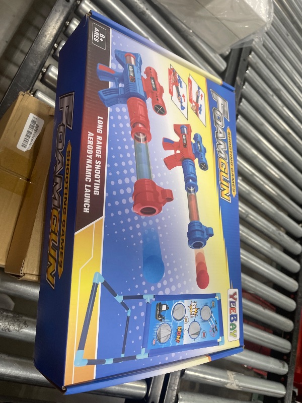 Photo 1 of YEEBAY Shooting Game Toy for Age 6, 7, 8,9,10+ Years Old Kids, Boys - 2pk Air Guns & Shooting Target & 24 Foam Balls - Ideal Gift - Compatible with Toy Guns