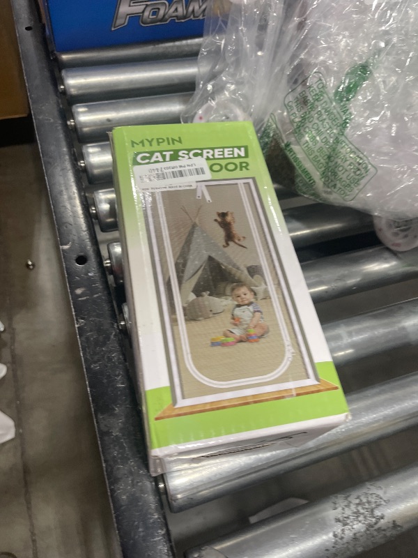 Photo 1 of Reinforced Cat Screen Door, 35.5X82” Heavy Duty Pets Proof Screen Door with Bilateral Zipper, Prevent Dogs Cats Running Out from Home, Bedroom, Living Room, Kitchen Patio Doo