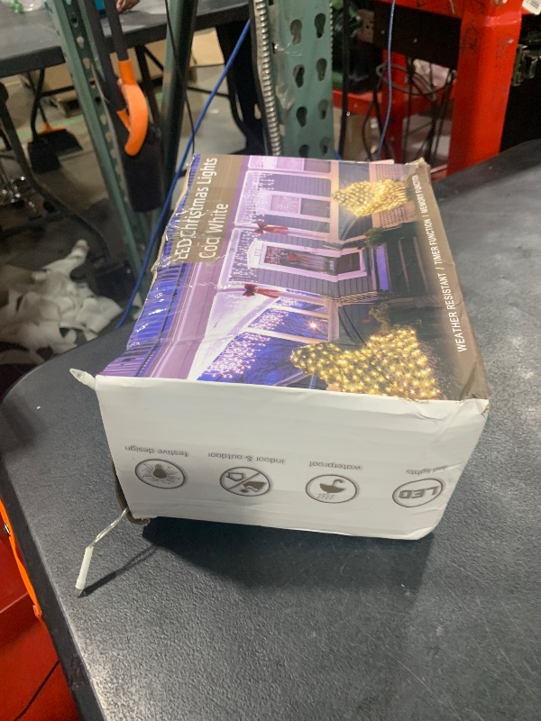 Photo 1 of 1296 LED Christma Lights With 288 Drops,131FT Outdoor Hanging lights with 8 Modes & Timer, Plug in Curtain String Lights Outdoor Waterproof for Fence Holiday Wedding Party Home Garden Decor Cool White