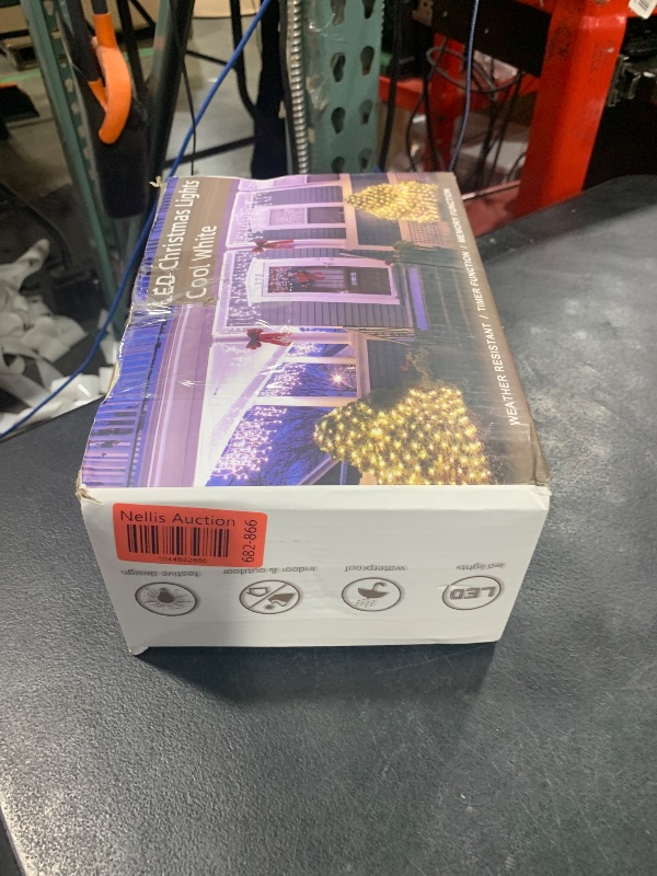 Photo 1 of 1296 LED Christma Lights With 288 Drops,131FT Outdoor Hanging lights with 8 Modes & Timer, Plug in Curtain String Lights Outdoor Waterproof for Fence Holiday Wedding Party Home Garden Decor Cool White