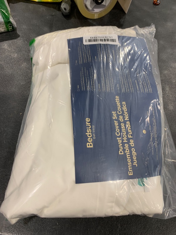 Photo 1 of Bedsure Duvet Cover Queen Size - Soft Double Brushed Bedding Set for Kids & Adults, Zipper Closure, 3 Pieces, Includes 1 Duvet Cover (90"x90") & 2 Pillow Shams, NO Comforter, Ivory White