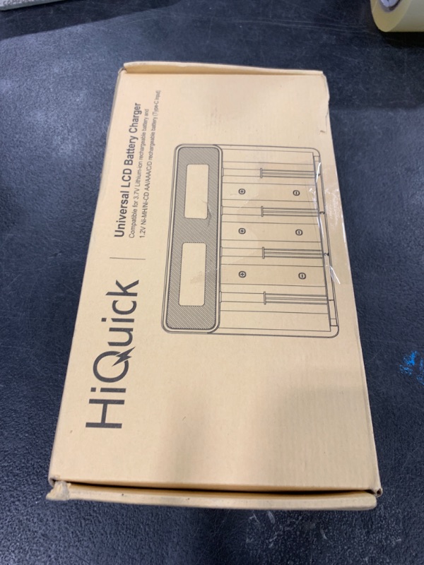 Photo 1 of HiQuick Rechargeable D Batteries with Charger, 4 Bay Universal Battery Charger with Built-in Cable for 3.7V Lithium ion 18650 21700 14500 26650 18350 and 1.2V Ni-MH Ni-CD AA AAA C D Battery