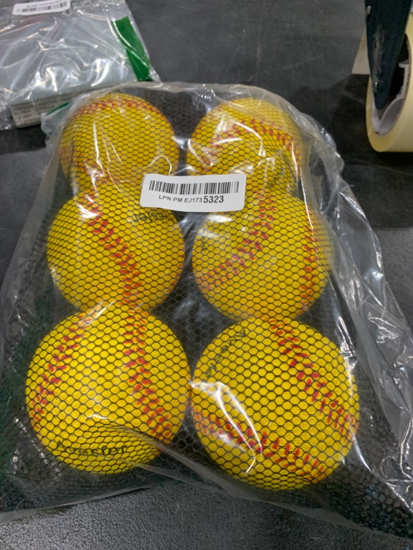 Photo 1 of Avesfer Practice Foam Softballs 11 inch with Mesh Bag Soft Oversize Foam Baseballs Safely Training Batting Hitting Ball and Fielding Indoor Outdoor for Kids Teenager Players Pack 6