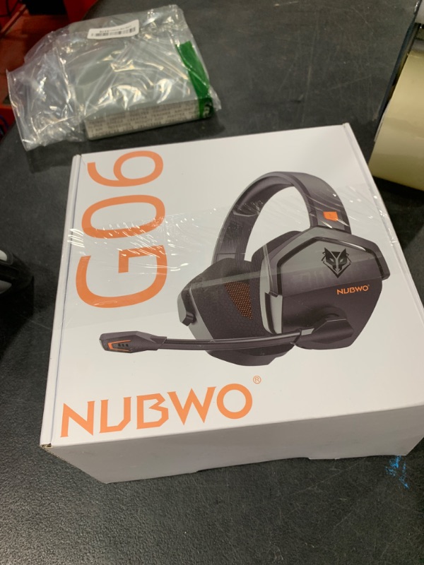 Photo 1 of NUBWO G06 Dual Wireless Gaming Headset with Microphone for PS5, PS4, PC - 23ms Low Latency Audio - 100-Hour of Playtime - 50mm Drivers (Black-Orange)
