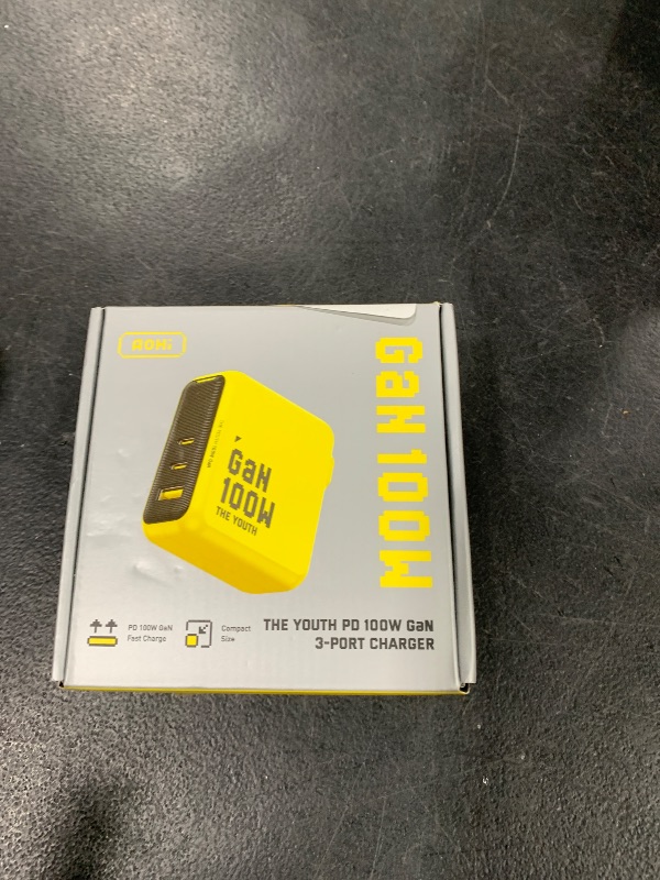 Photo 1 of AOHI Youth 100W Gan+ USB C Wall Charger, 3-Port Laptop Fast Charger Type C Power Adapter PPS PD for MacBook Pro/Air, iPad Pro, iPhone 16/15 Pro Max, Galaxy S24 Ultra/Note, Pixel, Steam Deck, Yellow