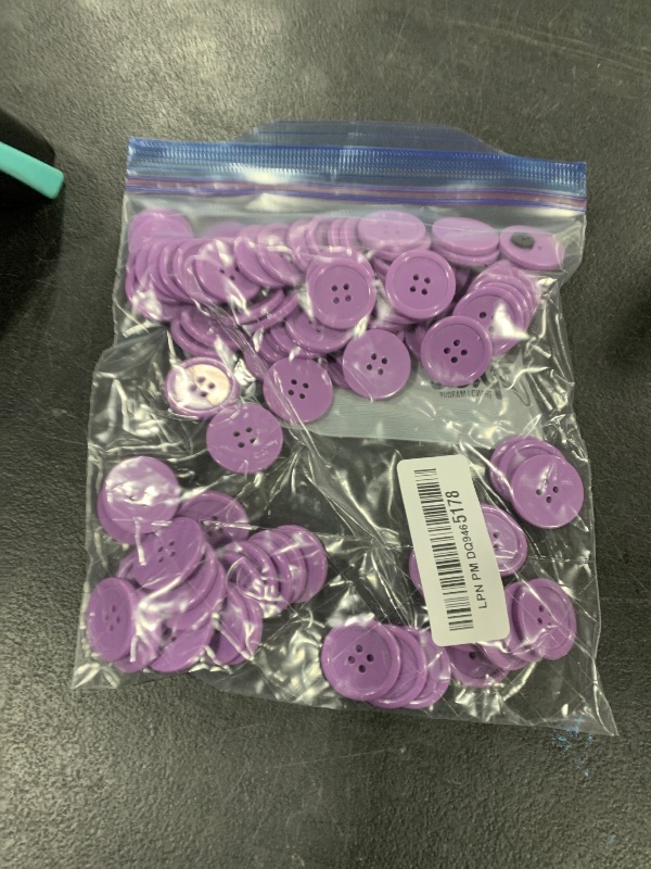 Photo 1 of Super Z Outlet 100 Pack 1 Inch Buttons Flatback Sewing Colored for Arts & Crafts, Fashion Clothing, DIY Projects (Purple)