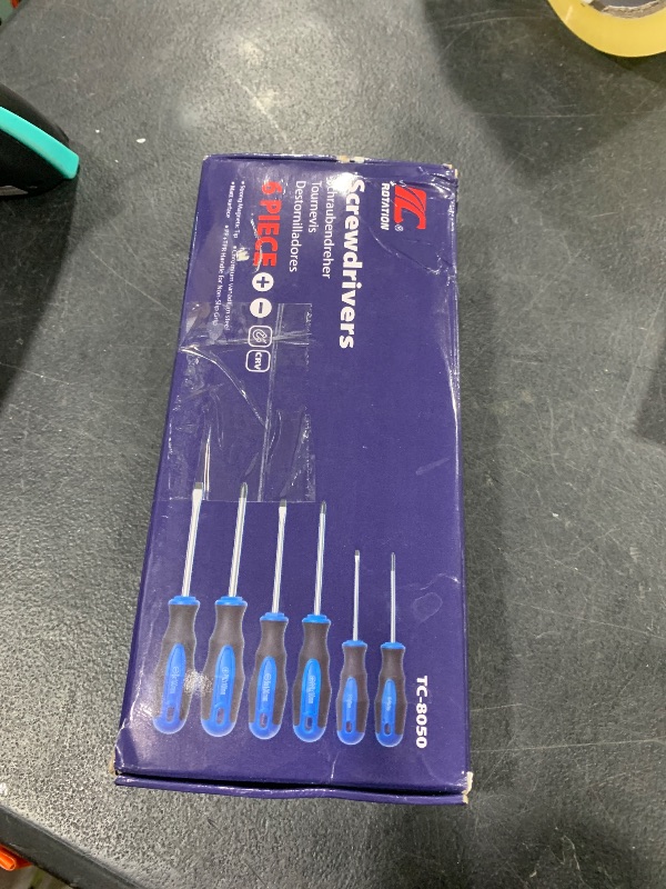 Photo 1 of ROTATION 6PCS Magnetic Tip Screwdriver Set, 3 Phillips and 3 Flat, Professional Cushion Grip | 6-Piece Hand Tools Set