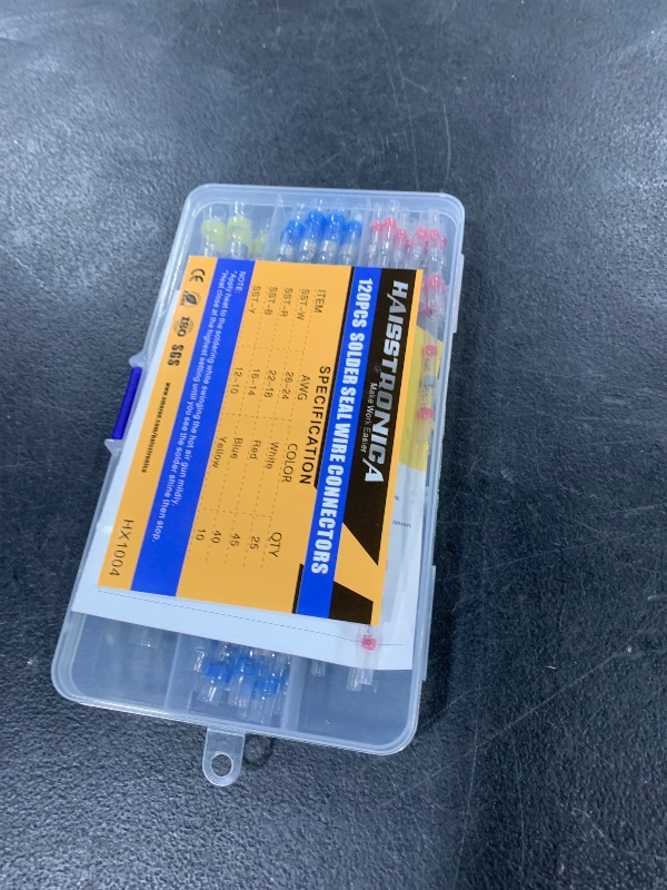 Photo 1 of haisstronica 120PCS Solder Seal Wire Connectors, Marine Grade Heat Shrink Butt Splice Connectors for Electrical, Stereo, Corrosion and Weatherproof