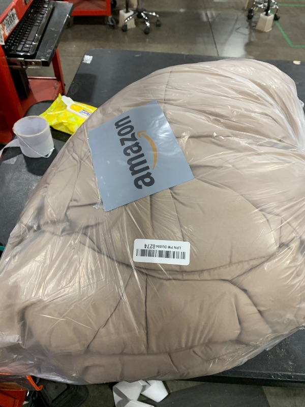 Photo 1 of HYLEORY All Season Queen Size Bed Comforter - Cooling Down Alternative Quilted Duvet Insert with Corner Tabs - Winter Warm - Machine Washable - Taupe