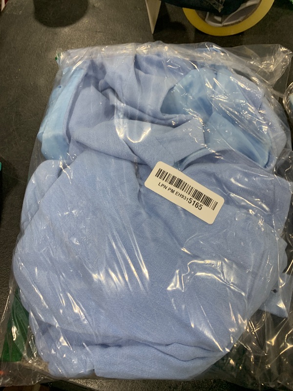 Photo 1 of Linen Suits 2 Piece Suit Set Casual Linen Vest and Pants for Groomsmen Summer Wear Suits Groom Tuxedo Blue-XL