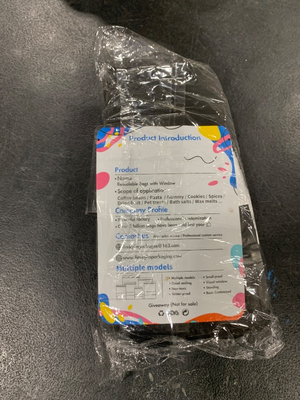 Photo 1 of 100 Pack Smell Proof Bags, Resealable Bags with Matte Window, Foil Pouch Stand Up Sealable Bags for Packaging?Black,3.5" x 5.1"?