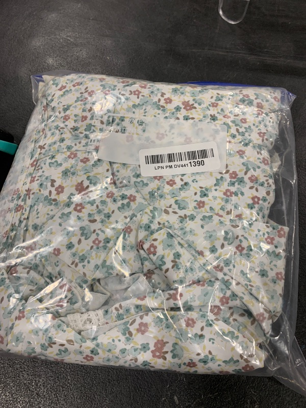 Photo 1 of LTAKK Colonial Dress Girls Pioneer Costume Prairie Pilgrim Girl Dresses with Floral Apron, Mint White, XL, age over 4 years old