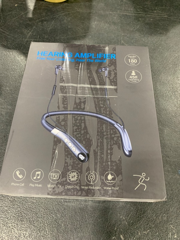Photo 1 of Rechargeable Bluetooth Hearing Amplifier - Wireless Hands-Free Neckband w/ Noise Reduction, Neck Sound Amplifying Device Helps Aid Comfortable Hearing for Listening, Watching TV for Seniors & Adults
