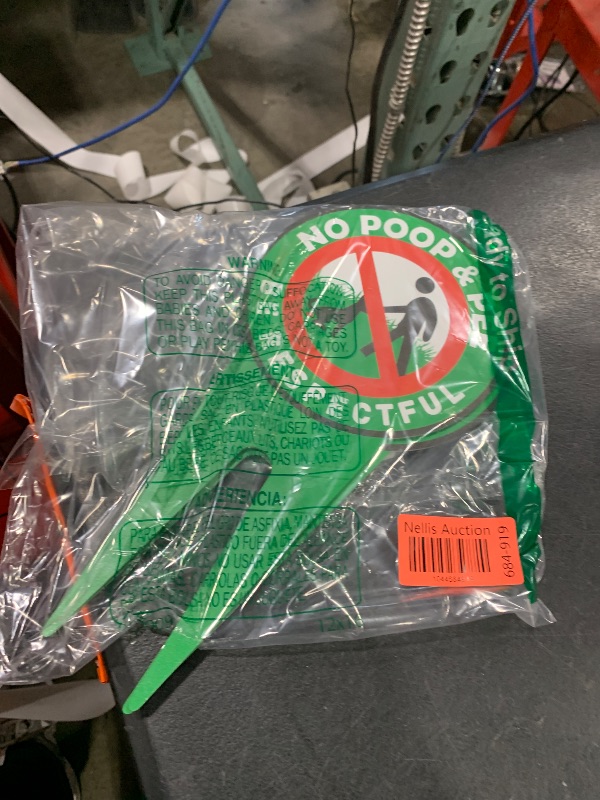 Photo 1 of No Dog Poop Signs - 2 Pcs Aluminum 11.8" x 5.9" Respect Signs Double Sided for Gardens, Yards, Parks, Lawns, Outdoors (Green)