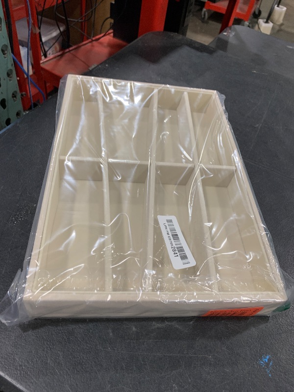 Photo 1 of Large Beige Premium Quality Velvet Jewelry Display Box Tray Stackable Practical Trade Show Home Store 6 Grid and Ring