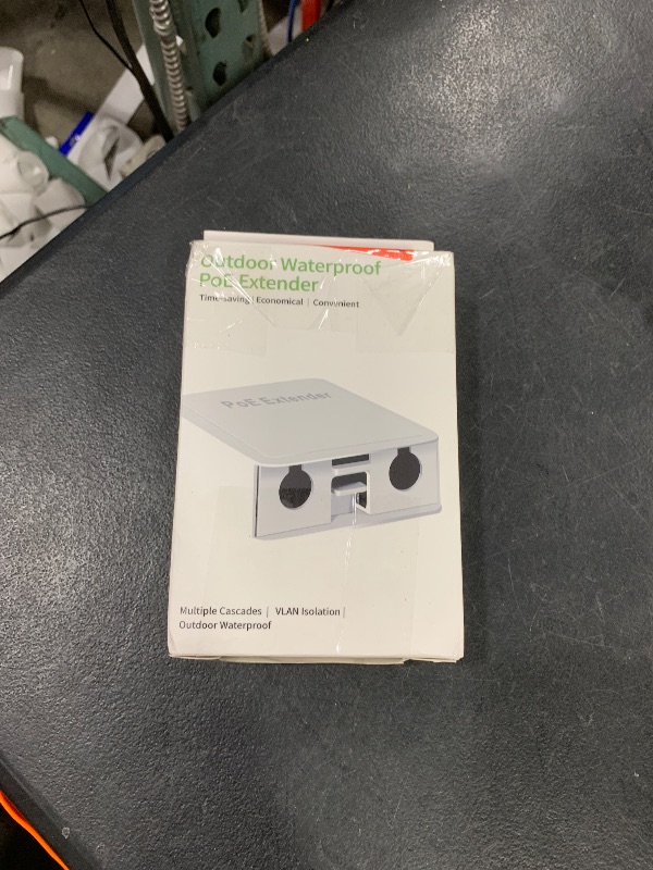 Photo 1 of Outdoor PoE Passthrough Switch, 1 PoE in 4 PoE Out Extender, IEEE802.3af/at/bt PoE Powered 90W, 100Mbps Ethernet, Wall Mount Waterproof Plug and Play