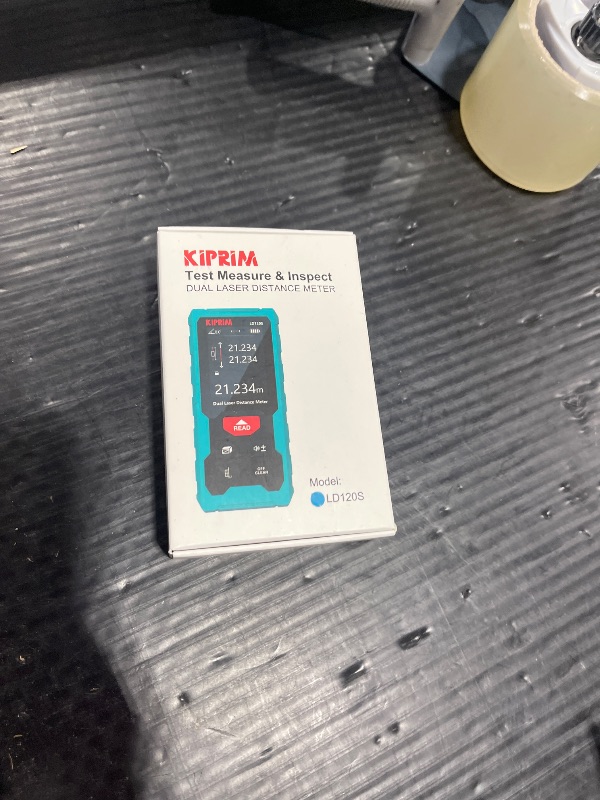Photo 1 of Kiprim 393ft Dual Laser Distance Measuring Tool LD120S, 120m Total Range, Electronic Level, Precise Measurements, and Pythagorean Function - Ideal for Construction, DIY, and Home Renovation