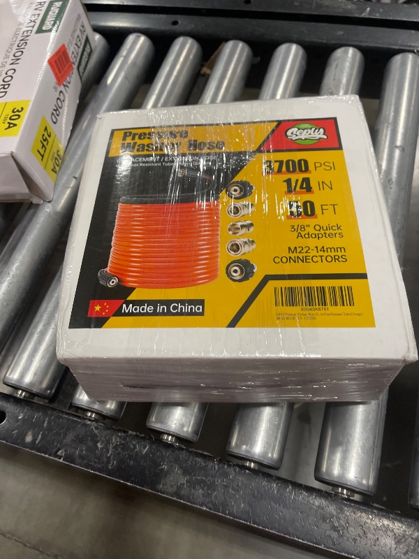 Photo 1 of SEPLY Pressure Washer Hose 50FT, 3700 PSI Super Flexible 1/4" M22 Power Washer Hose, Advanced Hose fit Powerful Power Washer, With 3/8" Quick Connect Kit and Heat Resistant Tube(Orange)
