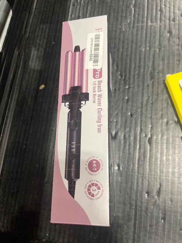 Photo 1 of FARERY Mini Hair Crimper Hair Waver 3 Temperature Adjustable, 3 Barrel Curling Iron for Short Hair, Hair Crimper for Women Beach Waves, 1/2 Inch for Tight Curls, Travel Size, Dual Voltage, Pouch Bag
