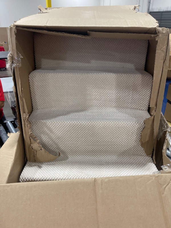 Photo 1 of Made4Pets Dog Stairs for Small Dogs, Extra Wide Dog Steps for Bed Couch Sofa and Chair, 35D Foam Pet Steps for Small Dogs and Cats, Non-Slip Bottom Pet Stairs, Beige, 3 Steps