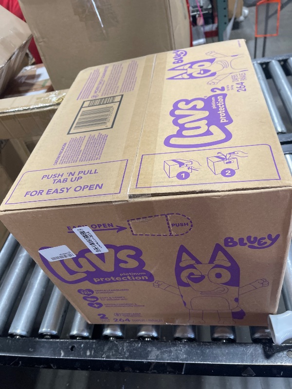 Photo 1 of Luvs Size 2 Baby Diapers, Platinum Protection Bluey Diapers for Day & Night, Size 2, 264 Count (Packaging May Vary)