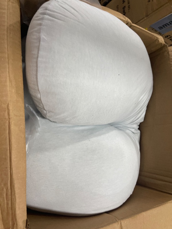 Photo 1 of Momcozy Pregnancy Pillows for Sleeping, U Shaped Full Body Pillow 57 Inch for Pregnant Women with Back, Hip, Leg, Belly Support, Washable Jersey Cotton Cover Included, Light Blue