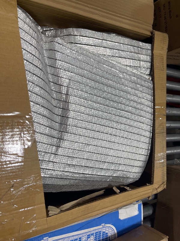 Photo 1 of LOVE STORY 85% 20x20FT Aluminum Shade Cloth Reflective Sun Shade Cover Silver Tarp with Grommets for Car Garden Patio Kennel