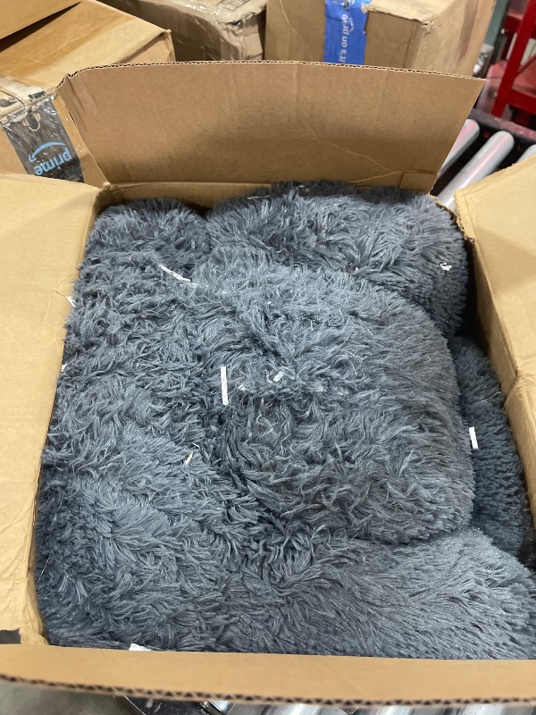 Photo 1 of WESTERN HOME WH Calming Dog & Cat Donut Cuddler, Anti-Anxiety Warming Cozy Soft Round Bed, Fluffy Faux Fur Plush Cushion for Small Medium Dogs and Cats (20"/24"/27"/30")
