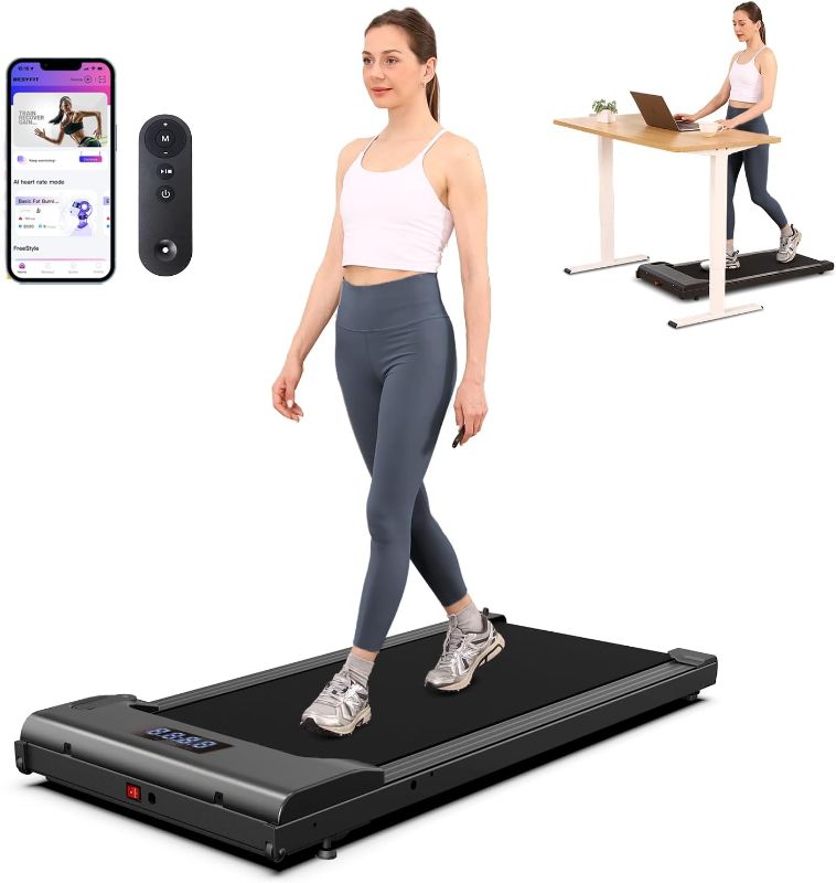 Photo 1 of Lichico Walking Pad Under Desk Treadmill?Portable Small Treadmills for Home and Office?Super Quiet Brushless Motorized Walking Jogging Running Machine with Remote Control
