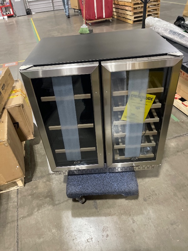 Photo 1 of Tylza 30 Inch Wine and Beverage Refrigerator, Dual Zone Wine Beverage Cooler 30" with French Door, Under Counter Wine Beer Fridge Built-In or Freestanding, Holds 29 Bottles and 110 Cans TYBC200