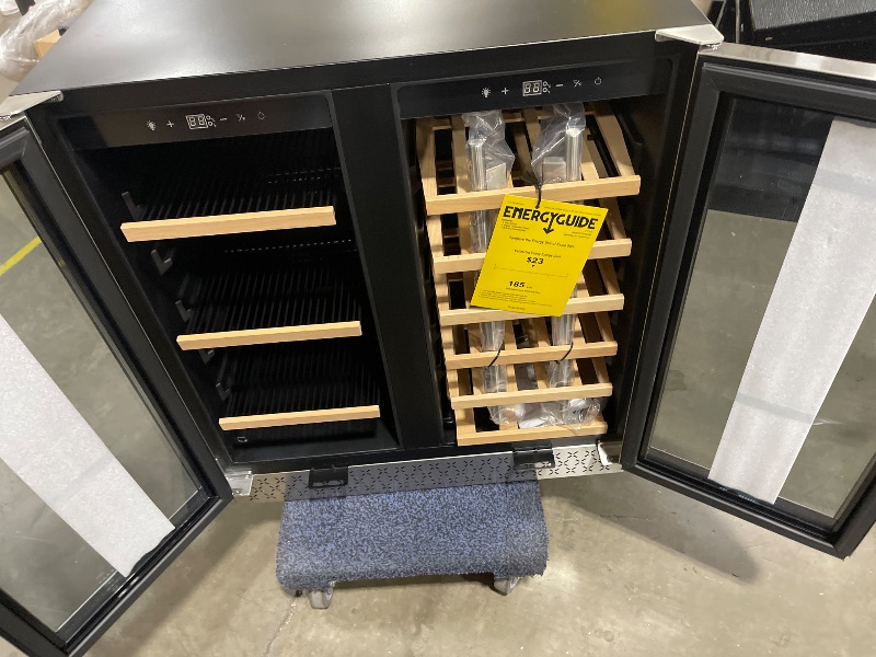 Photo 1 of Tylza 30 Inch Wine and Beverage Refrigerator, Dual Zone Wine Beverage Cooler 30" with French Door, Under Counter Wine Beer Fridge Built-In or Freestanding, Holds 29 Bottles and 110 Cans TYBC200