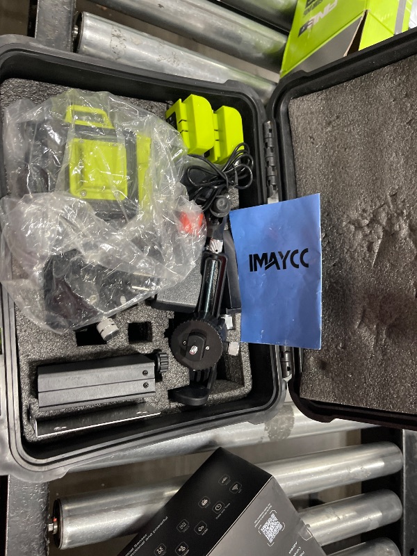 Photo 1 of IMAYCC Laser Level 360 Self Leveling, 16 Lines Green Beam Laser Level, 4x360 4D Cross Line Lazer Level for Construction with Remote Control, Anti-fall Box, Multiple Stands, Rechargeable Batteries